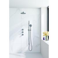 Fortifura Nebbio Regendoucheset - inbouwkraan - inbouwdeel - glijstang - doucheslang metaal - ronde handdouche - 35cm wandarm - ronde hoofddouche - geborsteld gunmetal PVD SW1183068 SW1111532 SW706207 SW799451 SW720563 SW1