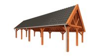 Kapschuur de Hofstee XXL 1505x595 cm- Kapschuurdak- Onbehandeld lariks Douglas hout- Trendhout