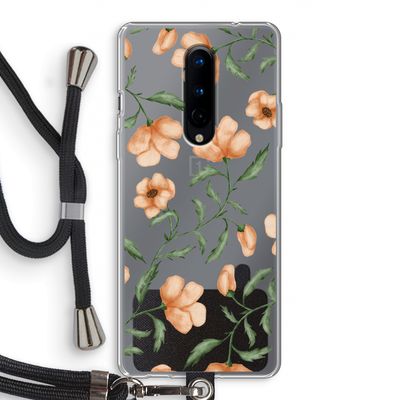 Peachy flowers: OnePlus 8 Transparant Hoesje met koord