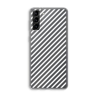 Strepen zwart-wit: Samsung Galaxy S21 Plus Transparant Hoesje
