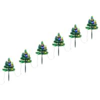 VidaXL Tuinpadkerstbomen 6 st met meerkleurige LED&apos;s 45 cm PVC - thumbnail