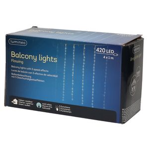 LED gordijnverlichting balkon koel wit 420 lampjes   -