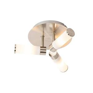 QAZQA Moderne badkamer plafondlamp staal 3-lichts IP44 - Bath