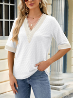 Casual V Neck Cotton Shirt