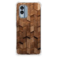 Stevig Telefoonhoesje voor Nokia X30 Wooden Cubes - thumbnail