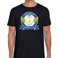 Vrijgezellenfeest blauw geel drinking team t-shirt zwart heren 2XL  -