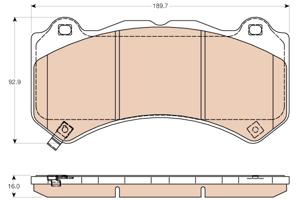 Remblokkenset, schijfrem TRW, u.a. fÃ¼r Nissan, Jeep, Chevrolet