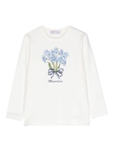 Monnalisa t-shirt en coton à fleurs - Blanc