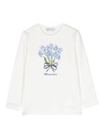 Monnalisa t-shirt en coton à fleurs - Blanc