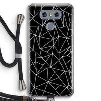 Geometrische lijnen wit: LG G6 Transparant Hoesje met koord