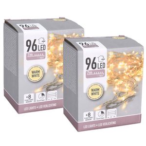 Kerstverlichting - 2 stuks - warm wit - 700 cm - met timer - 96 leds - Kerstverlichting kerstboom