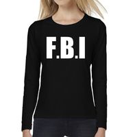 Dames fun text t-shirt long sleeve politie FBI zwart 2XL  -
