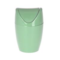 Mini prullenbakje - groen - kunststof - met klepdeksel - keuken aanrecht/tafel model - 1,5 Liter   -