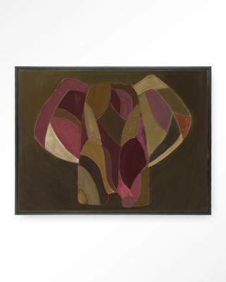 Urban Cotton Wandkleed 'Elefante' 110 x 145cm in Floating Frame - black