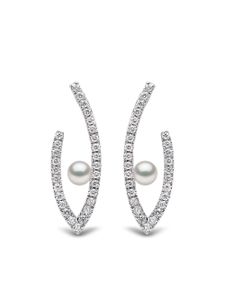 Yoko London boucles d'oreilles en or blanc 18ct ornés de diamants et de perles Akoya - Argent