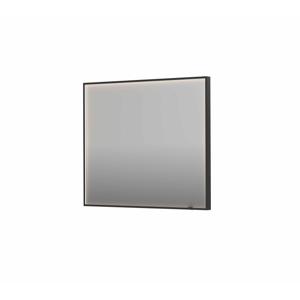 Spiegel INK SP19 90x4x80 cm incl. direct LED-Verlichting Rondom en Spiegelverwarming Geborsteld Metal Black