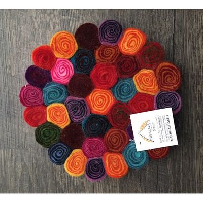 Ronde Onderzetter van Vilten Ballen