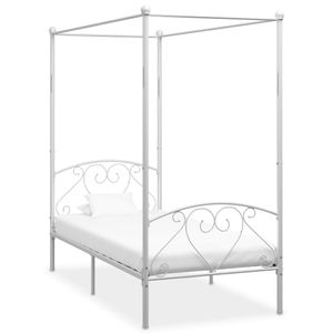 Hemelbedframe metaal wit 100x200 cm