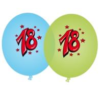 8x stuks Blauwe en groene leeftijd ballonnen 18 jaar