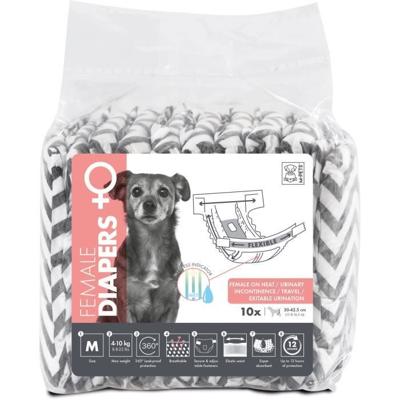 Hondenluiers - M PETS - LUIERS - Vrouw M x10 - Tailleomtrek 30-42,5 cm - 4-10 kg - Vochtigheidsindicator - 12 uur bescherming