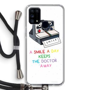 Smile: Samsung Galaxy M31 Transparant Hoesje met koord
