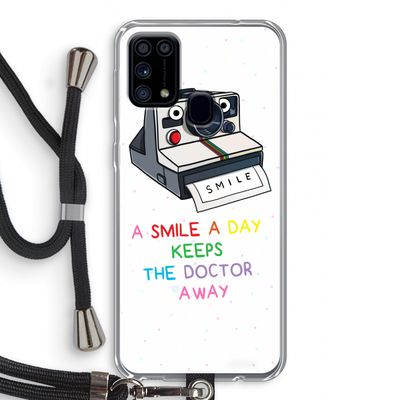 Smile: Samsung Galaxy M31 Transparant Hoesje met koord