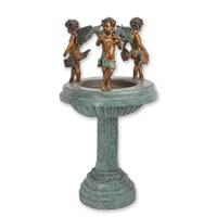 A BRONZE THREE CUPIDS FOUNTAIN