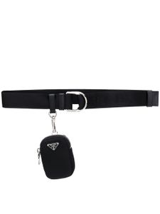 Prada ceinture à détail de pochette - Noir