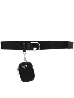 Prada ceinture à détail de pochette - Noir