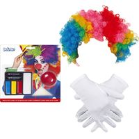 Clown verkleed set voor kinderen - Pruik/Schmink/Handschoenen