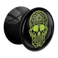 Double Flared Plug met Magic Skull Design Acryl Tunnels & Plugs - thumbnail