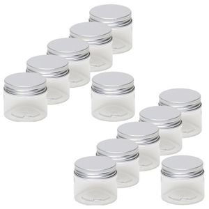 12x Kunststof weckpot/inmaakpot 50 ml met schroefdeksel