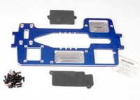 Chassis, 7075-t6 billet machined aluminum (4mm) (blue)/ hardware - thumbnail