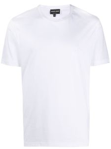 Giorgio Armani t-shirt à logo brodé - Blanc