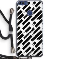 Zwarte vegen: Huawei P Smart (2018) Transparant Hoesje met koord