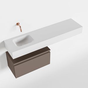 Toiletmeubel Mondiaz Andor | 120 cm | Meubelkleur Smoke | Lex vrijhangend wastafel Talc Links | Zonder kraangat