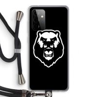 Angry Bear (black): Samsung Galaxy A72 5G Transparant Hoesje met koord Angry Bear (black): Samsung Galaxy A72 5G Transparant Hoesje met koord