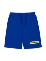 DSQUARED2 KIDS short de sport en polaire à logo imprimé - Bleu