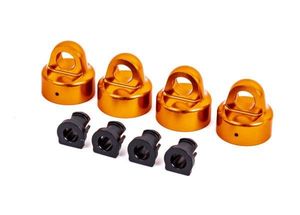 Traxxas - Shock caps, aluminum (orange-anodized), GTX shocks (4)/ spacers (4) (for Sledge) (TRX-9664T)