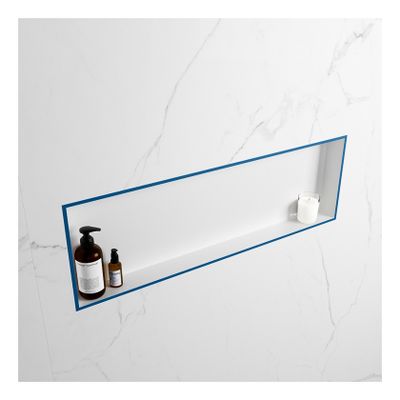 Wandnis Solid Surface Easy | In- en opbouw | 30x90x8 cm | 1 vak | Jeans/Talc