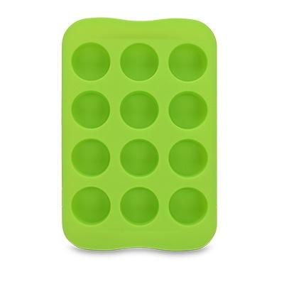 Siliconen chocolade mal lade creatieve geometrie gevormde Ice Cube cake decoratie schimmel vorm: ronde (groen)