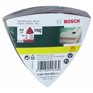 Bosch Accessories 2607019500 Deltaschuurpapierset Met klittenband, Geperforeerd Korrelgrootte 60, 120, 240 Hoekmaat 93 mm 1 set(s)