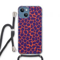 Purple Giraffe: iPhone 13 mini Transparant Hoesje met koord