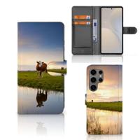 Samsung Galaxy S25 Ultra | Telefoonhoesje | Met pasjeshouder | Koe