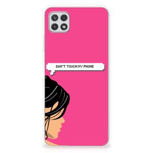 Samsung Galaxy A22 5G Silicone-hoesje Woman Don't Touch My Phone