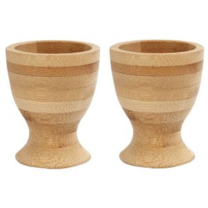 2x stuks eierdopjes van hout 6 cm