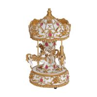Muziekdoos carrousel, van poly (B/H/D) 12x25x12 cm