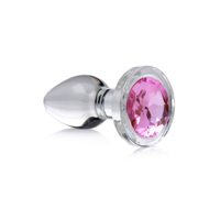 XR Brands Pink Gem - Glass Anal Plug - Small - thumbnail