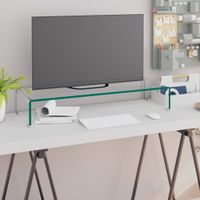 Tv-meubel/monitorverhoger transparant 80x30x13 cm glas