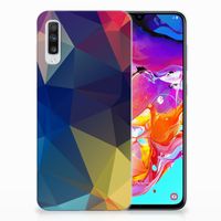 Samsung Galaxy A70 TPU Hoesje Polygon Dark